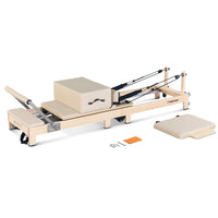 Contour Folding Wooden Pilates Reformer Machine (Beige)