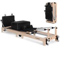 Contour Folding Wooden Pilates Reformer Machine (Black)
