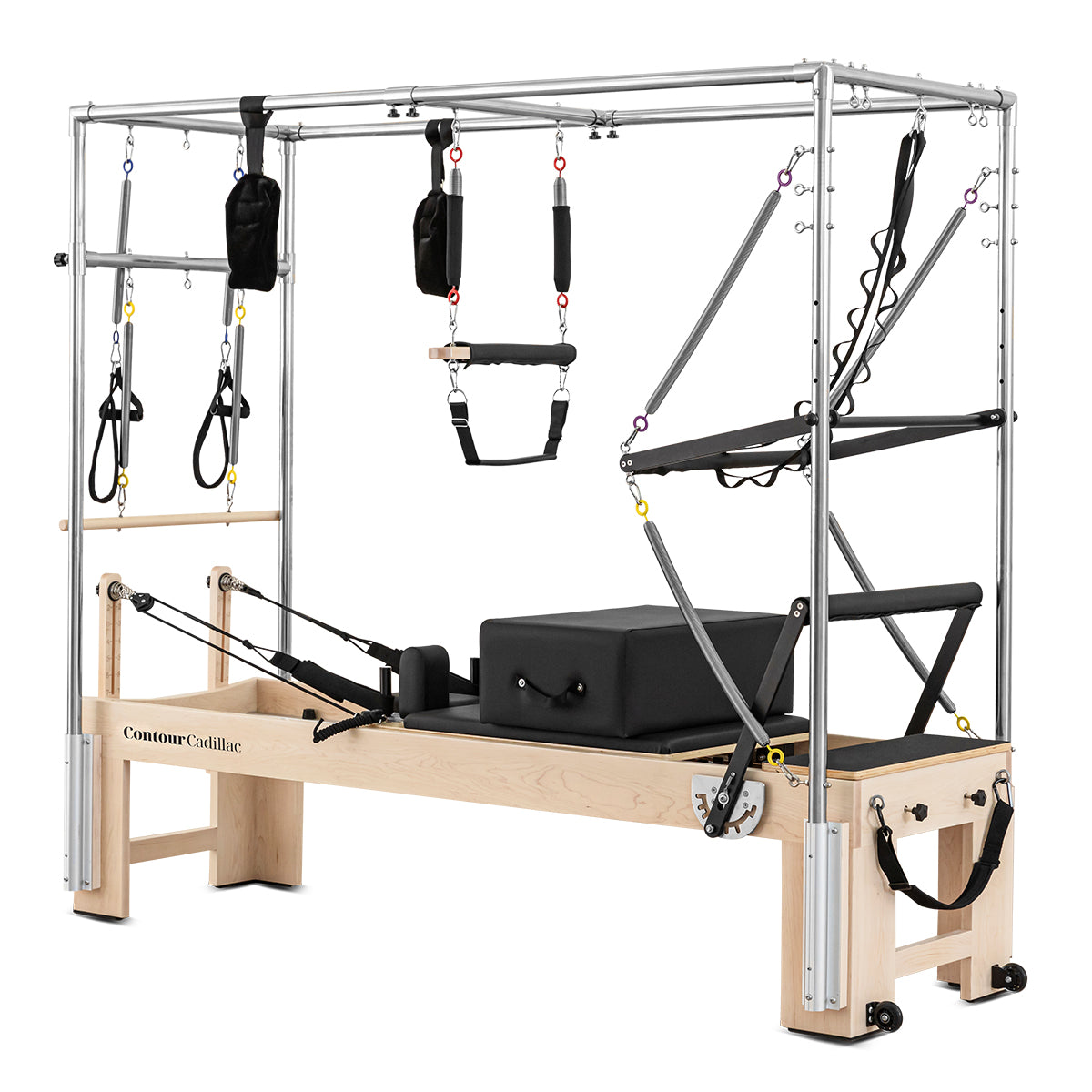 Contour Cadillac Pilates Reformer with Full Trapeze Table (Black)