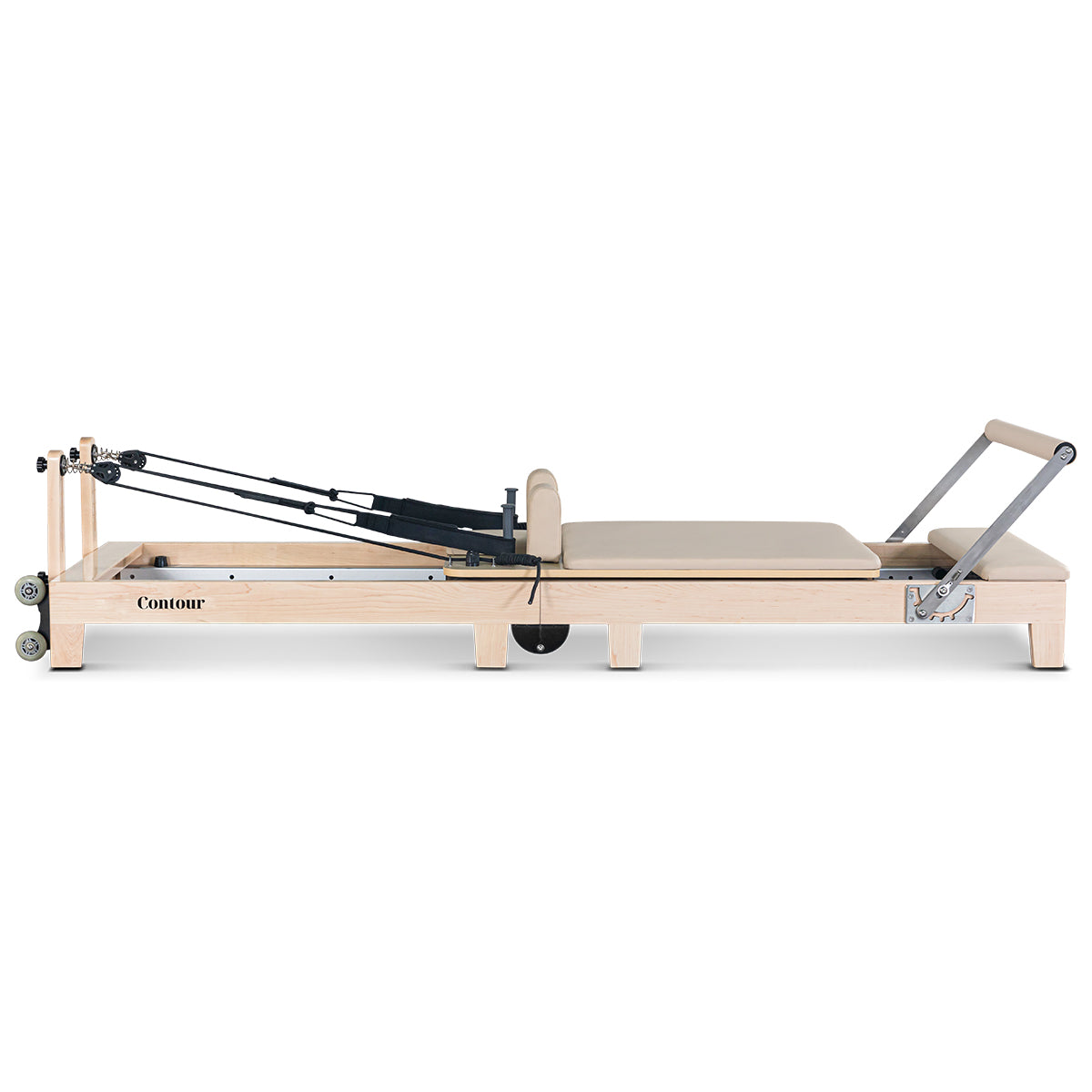 Contour Folding Wooden Pilates Reformer Machine (Beige)