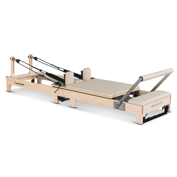 Contour Folding Wooden Pilates Reformer Machine (Beige)