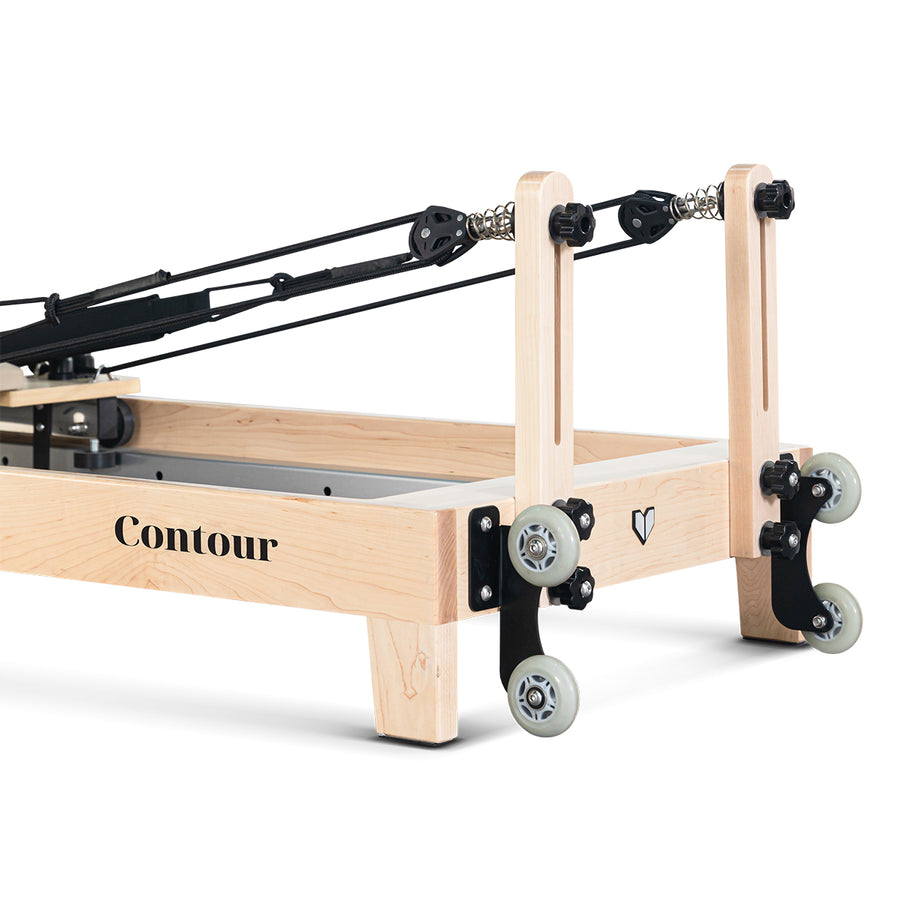 Contour Folding Wooden Pilates Reformer Machine (Beige)