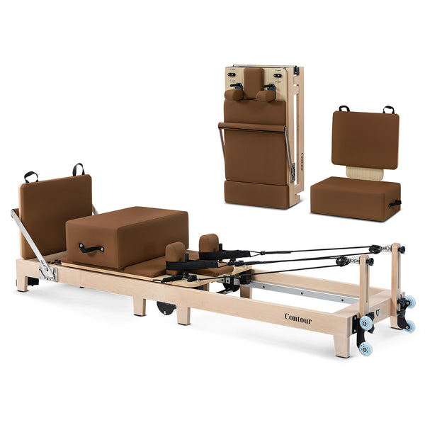Contour Folding Wooden Pilates Reformer Machine (Espresso)