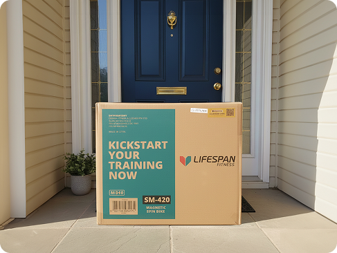 Lifespan Fitness spin bike shipping box for special order delivery